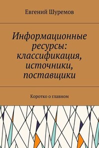 Информационные ресурсы: классификация, источники, поставщики. Коротко о главном