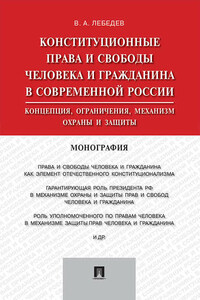 Конституционные права и свободы человека и гражданина в современной России: концепция, ограничения, механизм охраны и защиты. Монография