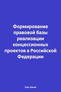 Формирование правовой базы реализации концессионных проектов в Российской Федерации